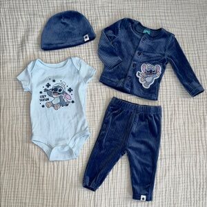 2 for $20 Stitch Velvet Baby Outfit Set